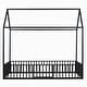 preview thumbnail 14 of 26, Cabin Style Twin Size House Platform Bed,Sturdy Metal Bed with Roof,Metal Fence Around Bed with Door