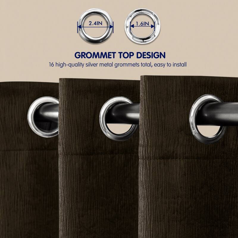 Subrtex Blackout Curtain Solid Thermal Window Drapes Panel Pair