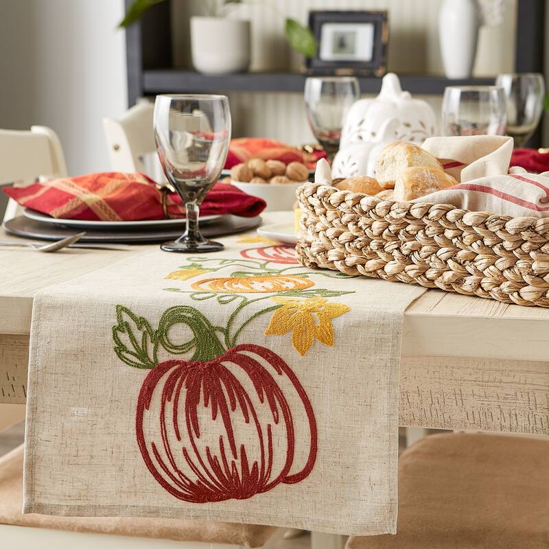 DII Embroidered Table Runner 14x70