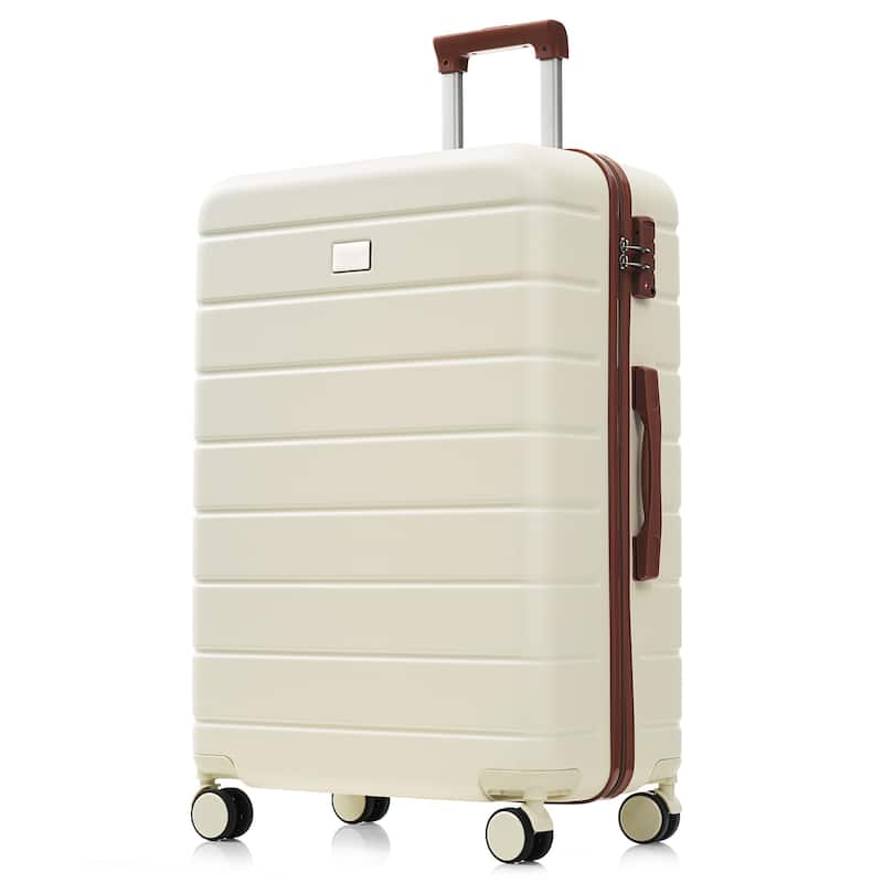 3-Piece, 20, 24, 28-Inch Modern Premium Luggage with TSA Lock and 360° Spinner Wheels, for Boarding Travel, Ivory