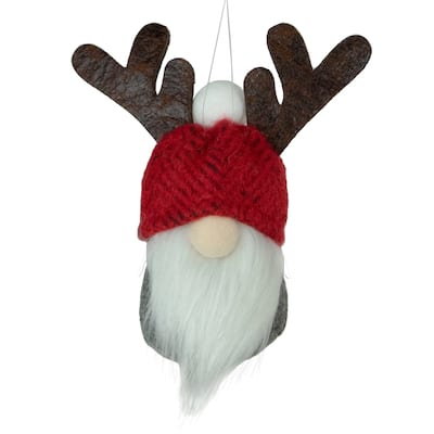 5 Red Gray Santa Gnome Moose Antlers Christmas Ornament Decoration