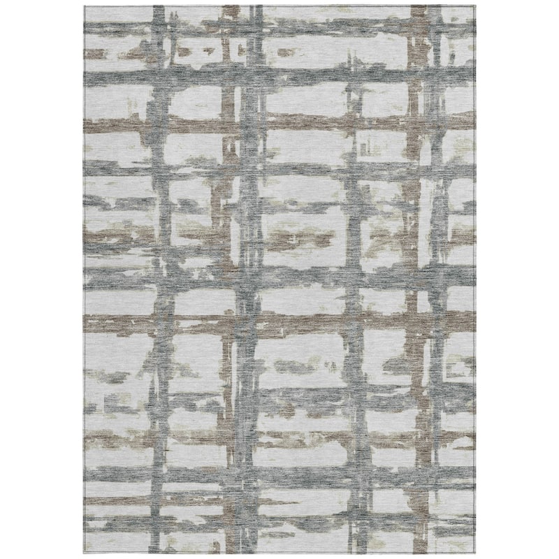 HomeRoots Striped Transitional Rectangle Outdoor Rug