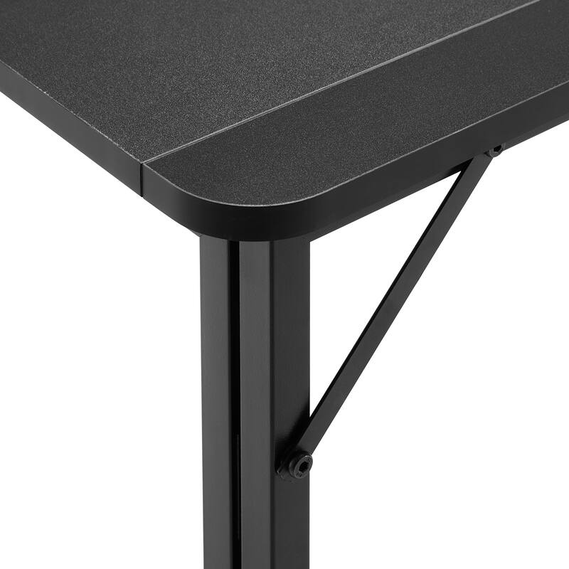 Black Small Foldable Desk,Writing Computer Desk in Home Office
