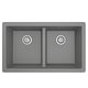 preview thumbnail 50 of 56, Karran Undermount Double Equal Bowl Quartz Kitchen Sink - 32" x 19.5" x 9" - 32" x 19.5" x 9" Grey