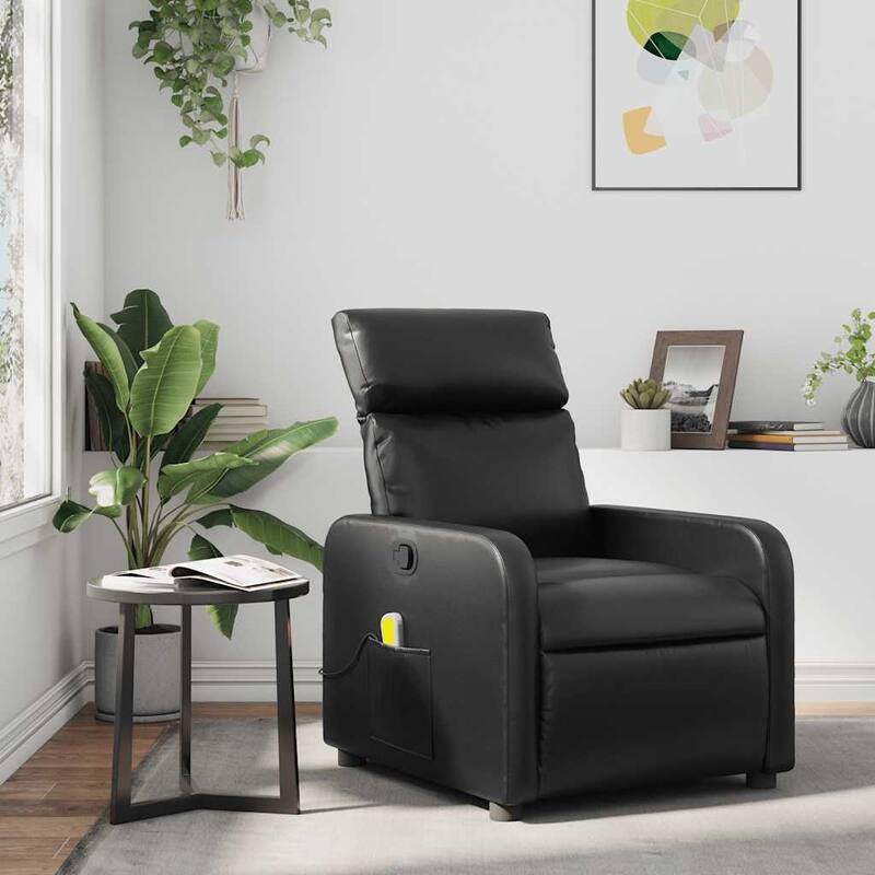 vidaXL Massage Recliner Chair Adjustable Footrests Massage Chair - Black