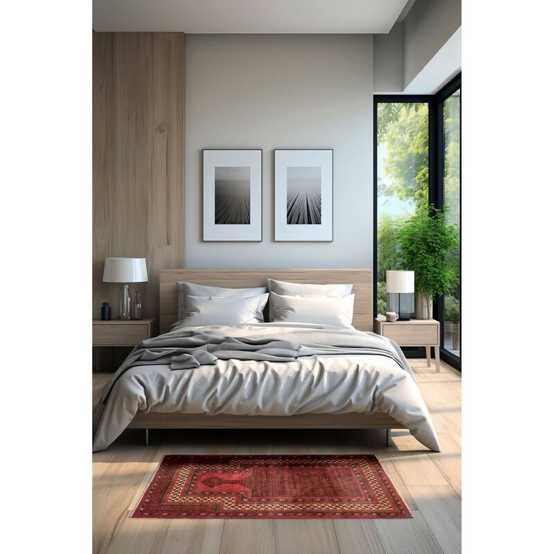 ECARPETGALLERY Hand-knotted Teimani Black Wool Rug - 3'2 x 5'1