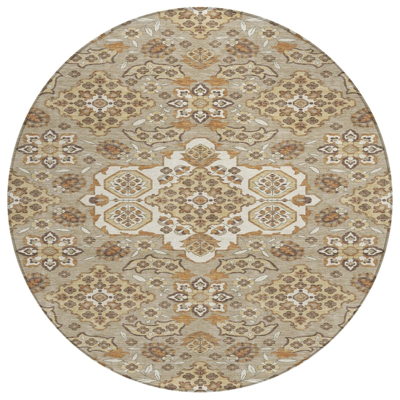 HomeRoots Medallion Traditional Rectangle Outdoor Rug