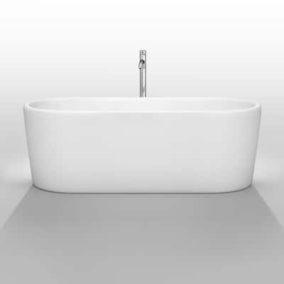 Wyndham Collection Ursula 67" Free Standing Acrylic Soaking Tub with