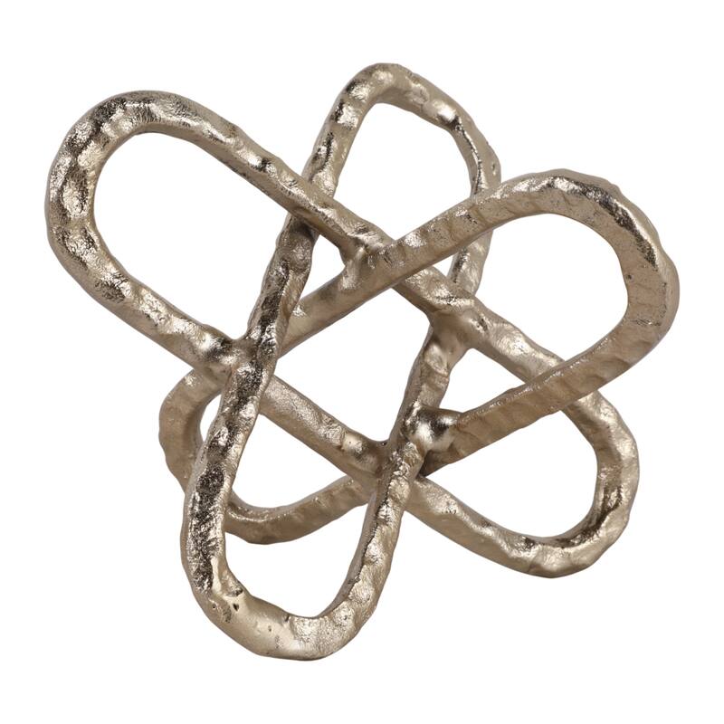 Contemporay Metal Round Edge Jack Decorative Object - 9.0"