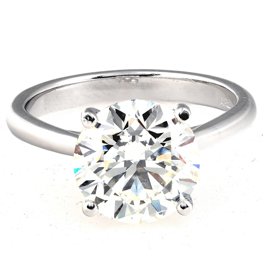 Shop 14k White Gold 4ct Dew Moissanite Solitaire Engagement Ring On Sale Overstock 31686311