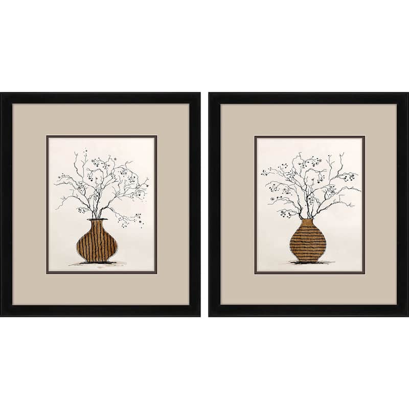 Black Branches S/2 Framed Art Under Glass