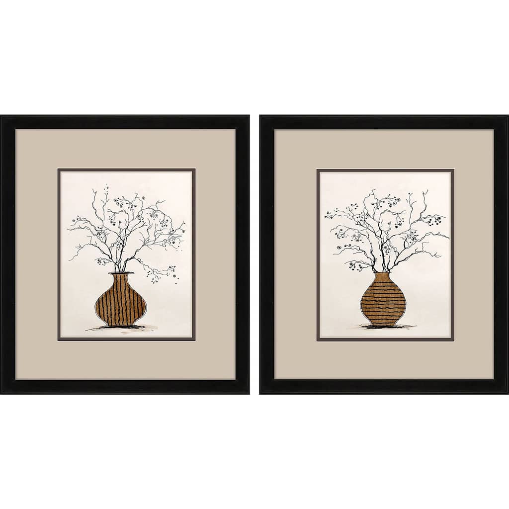 Black Branches S/2 Framed Art Under Glass