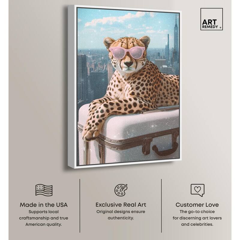 Cheetah Luggage NYC Canvas by Art Remedy