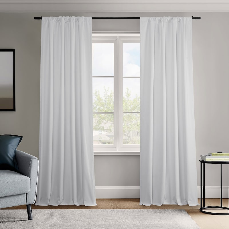 Exclusive Fabrics Vienna Basic Solid Linen Curtains (2 Panel) Blackout Curtains For Bedroom & Living Room Curtains - 50 X 108 - Off-White