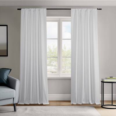 Exclusive Fabrics Vienna Basic Solid Linen Curtains (2 Panel) Blackout Curtains For Bedroom & Living Room Curtains