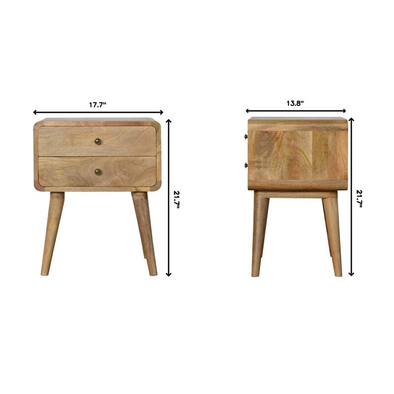 Solid Wood Curved Bedside