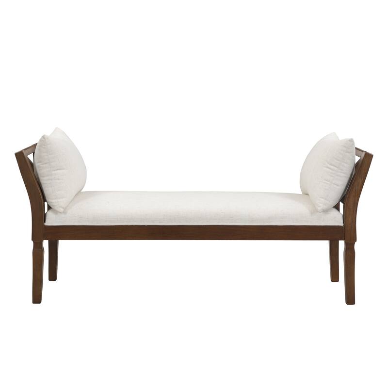 Christopher Knight Home - Ardent Solid Wood Upholstered Bench with Cushions and Arms