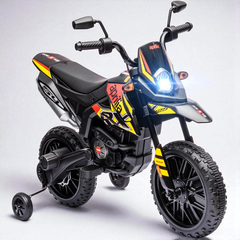 12V Electric Kids Motorcycle with Training Wheels, LED Light, Music, USB, 3.7 mph for Boys & Girls
