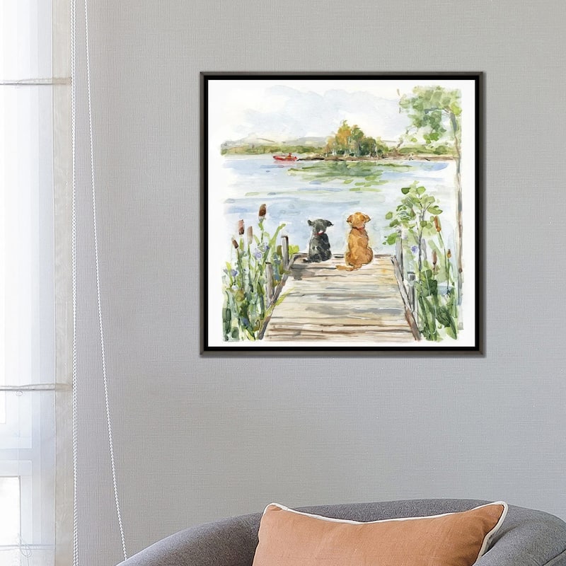 iCanvas "Lake Buddies" by Sally Swatland Framed