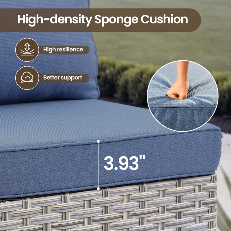 XIZZI 8-Piece Outdoor Wicker Furniture Sectional Swivel Chairs Set