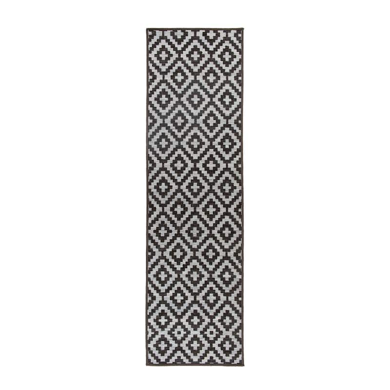 Contemporary Geometric Trellis Indoor/Outdoor Area Rug