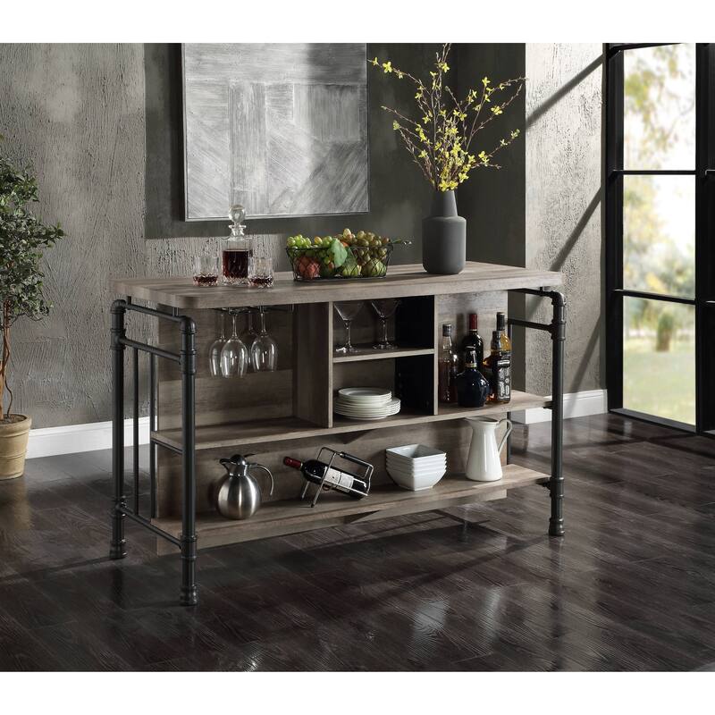 Edina Antique Oak & Sandy Gray Finish Counter Height Table(no include stool)