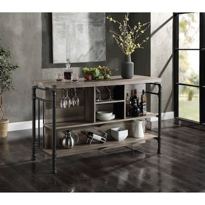 Edina Antique Oak & Sandy Gray Finish Counter Height Table