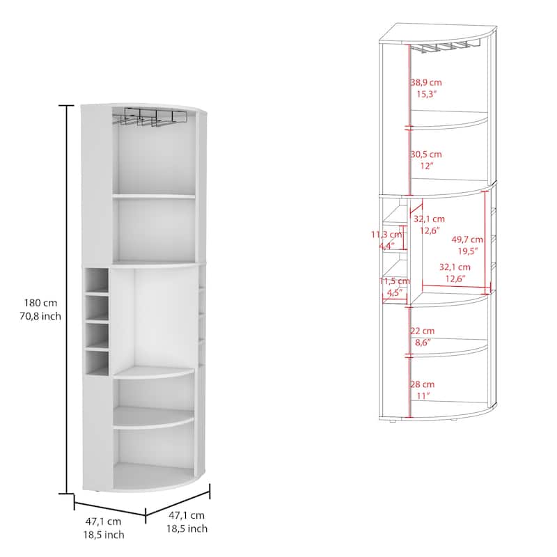 Hasselt Kitchen Pantry, Double Door, Six Shelves -Light Pine