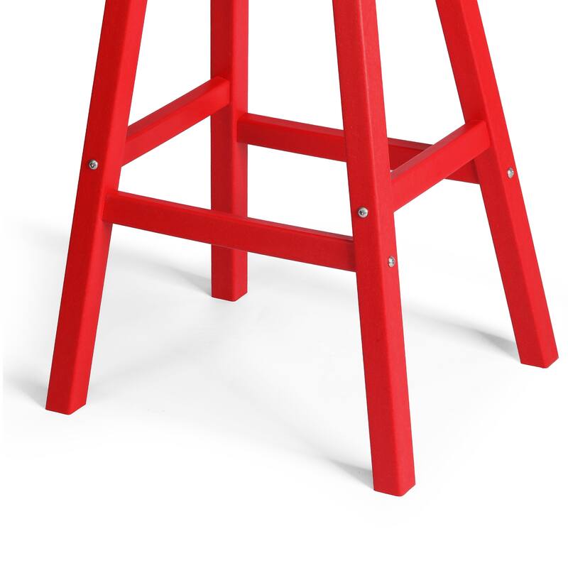 Laguna Hdpe All Weather Outdoor Patio 29" Saddle Seat Bar Stool (Set Of 3)