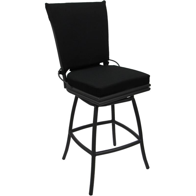 Outdoor Patio Counter 26" 30" Extra Tall 34" Bar Stool - Ofir Armless - Black Linen - Gray - Counter Height