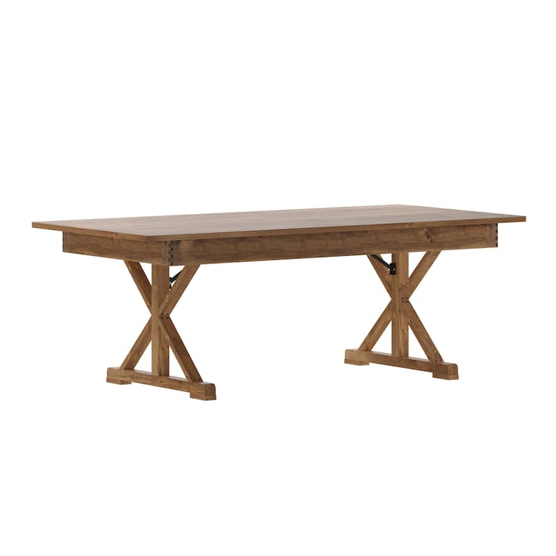 Flash Furniture FFIF37705 Kira 84" Wide Pine Wood Dining Table with X