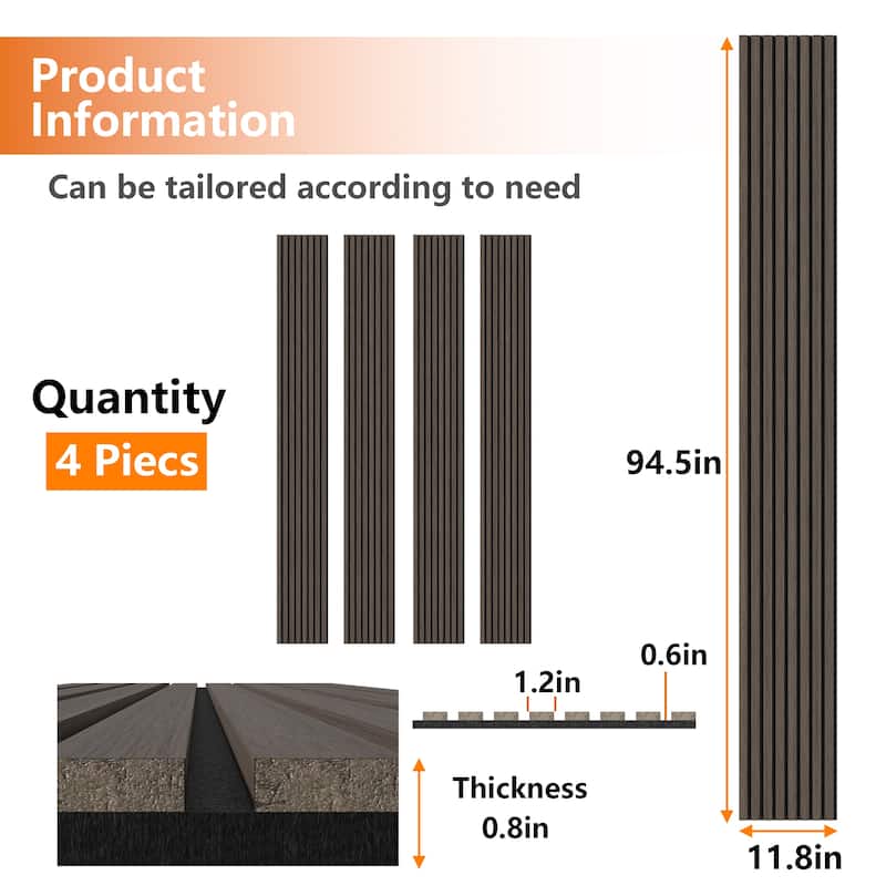 Acoustic Soundproof Slat Wall Panels 3D Decorative Wall Paneling