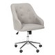 preview thumbnail 6 of 6, SAFAVIEH Evelynn Tufted Chrome Leg Swivel Adjustable Office Chair - 24" x 21.6" x 34.5"