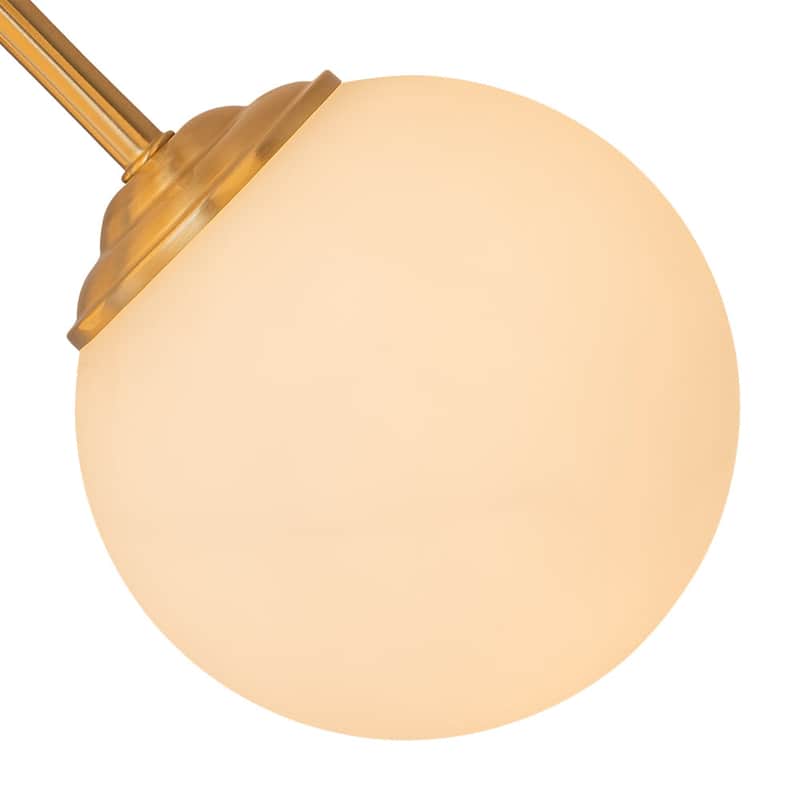 Milky Glass Globe Brass Sputnik Bubble Ceiling Light - 30in Chandelier