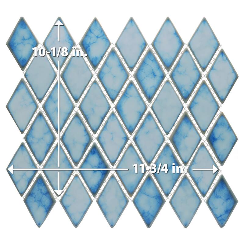 Merola Tile Hudson Kite Marine 10-1/8" x 11-3/4" Porcelain Mosaic Floor and Wall Tile
