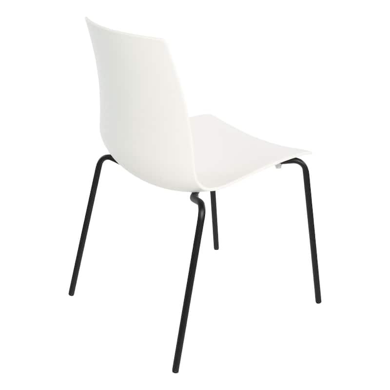 Furnish Theory Aero-S Pro Indoor/Outdoor Stackable Dining Side Chairs Polypropylene Shell & Powder-Coated Steel Legs (Set of 2)