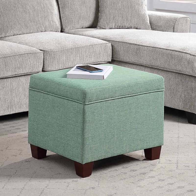 Functional Storage Ottoman with Padded Cushion Top for Compact Living Rooms, Bedrooms or Office Seating