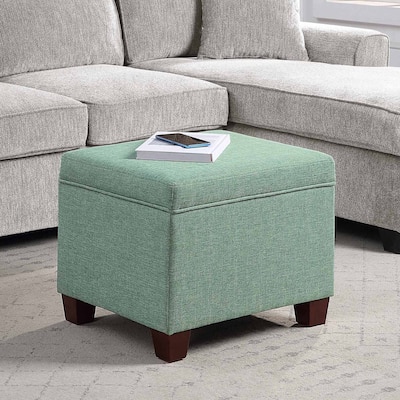 Functional Storage Ottoman with Padded Cushion Top for Compact Living Rooms, Bedrooms or Office Seating