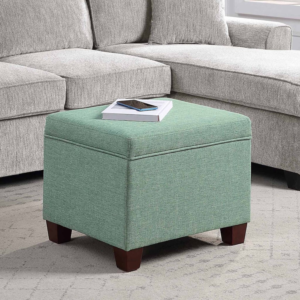 Functional Storage Ottoman with Padded Cushion Top for Compact Living Rooms, Bedrooms or Office Seating