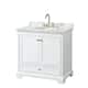 Option White / White Carrara Marble Top / Brushed Gold