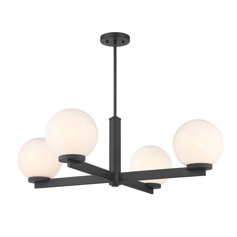 Bellevue SHCH52830 4 Light 38" Wide Chandelier with Strié Glass Shades