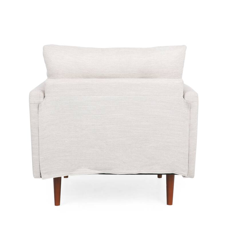 Modern 34.5" Upholstered Club Chair with Birch Wood Legs and Pillows for Living Room