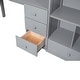 preview thumbnail 17 of 31, Durable Twin Size Wooden Loft Kids Bed with L-Shaped Desk and Drawers,Cabinet and Storage Staircase