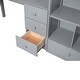 preview thumbnail 17 of 31, Twin Size Loft Bed with L-Shaped Desk, Storage Drawers, Cabinet, and Staircase, Space-Saving Design, Grey