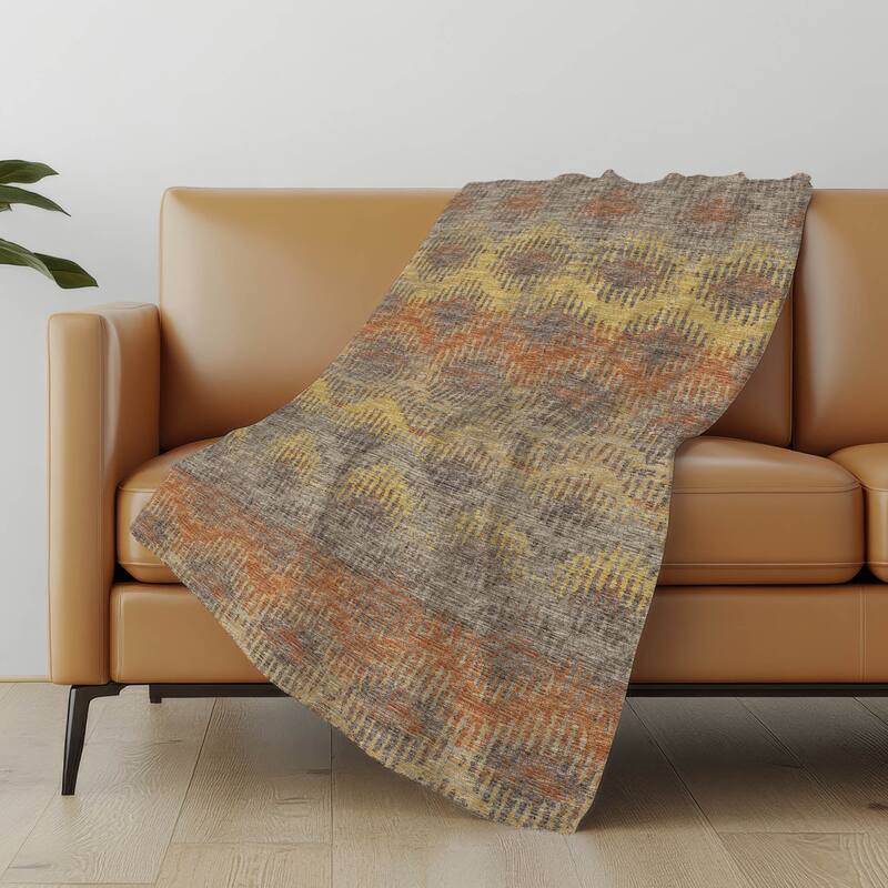 Premium Machine Washable ASB80 Modern Ombre Sherpa Throw Blanket - Canyon - 4'2" x 5'10"