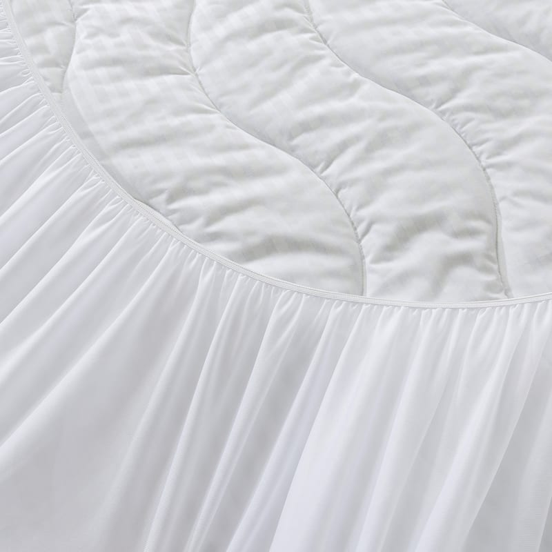 Waverly Waterproof Wave Stitched Mattress Pad - White