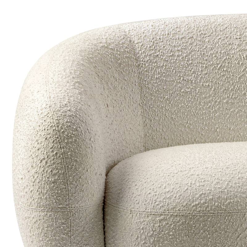 WYNDENHALL Cara 89 inch Wide Contemporary Sofa in Vanilla Cream Boucle Performance Fabric - 88.5" W x 39.25" D x 28.75" H