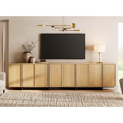 WAMPAT TV Stand for 32-75 Inch TVs, Modern TV Console, Entertainment Center with T-Shaped Legs for Living Room