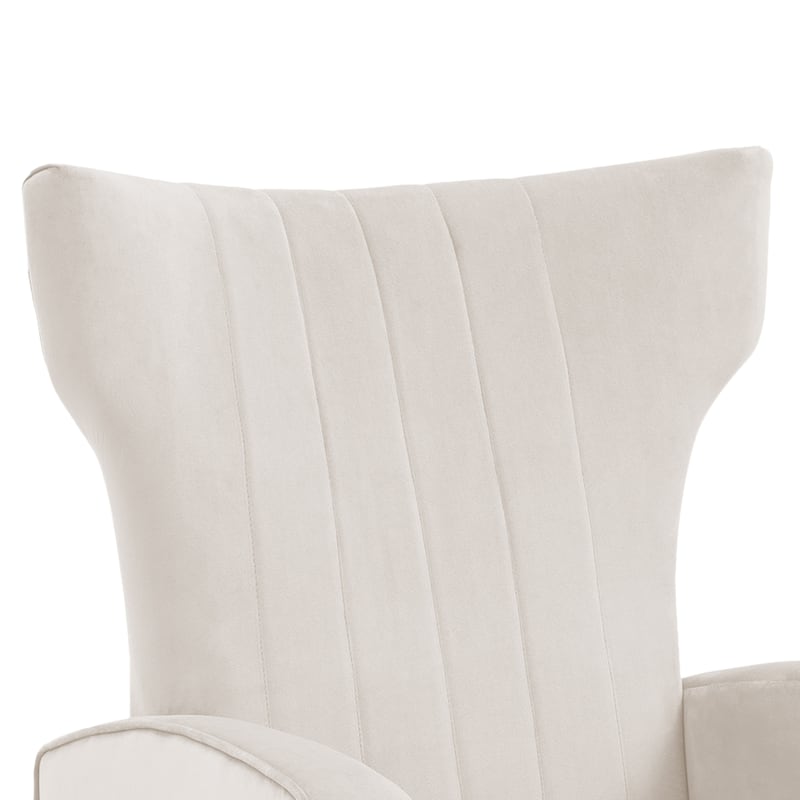Mid-Century Velvet Wingback Accent Chair with Metal Legs