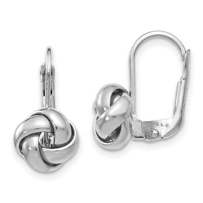 Curata 14k Yellow, White or Rose Gold 13x9mm Polished Love Knot Lever Back Earrings